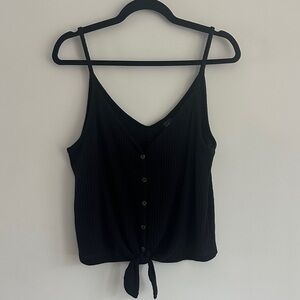 Wild Fable Black Buttoned Tie-Front Cami